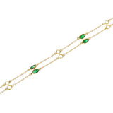 Marquise Emerald and Diamond Rose Cut Necklace, 18K
