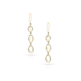 Three Rainbow Moonstone Dangling Earrings, 18K