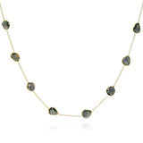 Mixed Green Sapphire Rose Cut Necklace, 18K