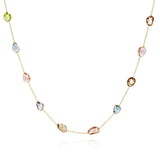 Pastel Multi-Sapphire Rose Cut Necklace, 18K