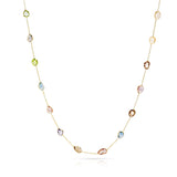 Pastel Multi-Sapphire Rose Cut Necklace, 18K