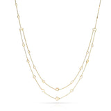 Double Line Diamond Slices Necklace, 18K
