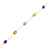 Mixed Semi-Precious Bracelet (Amethyst, Peridot, Citrine, Blue Topaz), 18K
