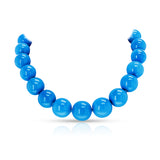GIA Certified Natural Turquoise Beads Necklace, 18k