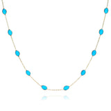 Oval Turquoise Necklace, 18k