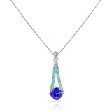 Tanzanite Pendant with Brazilian Paraiba Tourmaline and Diamonds, 18k