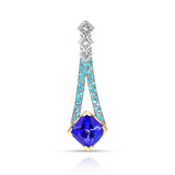Tanzanite Pendant with Brazilian Paraiba Tourmaline and Diamonds, 18k