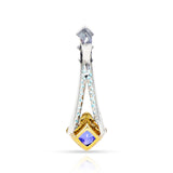 Tanzanite Pendant with Brazilian Paraiba Tourmaline and Diamonds, 18k