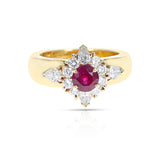 Van Cleef & Arpels Round Ruby Ring with Diamonds, 18k