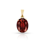 Oval Red Tourmaline Pendant (5 cts), 18K Yellow Gold