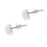 Round Amethyst Cabochon Screw-Back Stud Earrings Made in 14 Karat White Gold