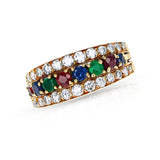 Van Cleef & Arpels Ruby, Emerald, Sapphire and Diamond Ring, 18k