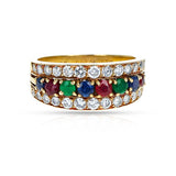 Van Cleef & Arpels Ruby, Emerald, Sapphire and Diamond Ring, 18k