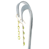 Four Oval Peridot Dangling Earrings, 18K