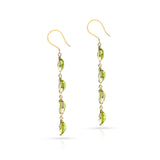 Four Oval Peridot Dangling Earrings, 18K