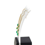 Triple Pear Emerald Drop Dangling Earrings, 18K