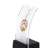 Double Circle Multi-Tourmaline and Diamond Rose Cut Earring, 18K