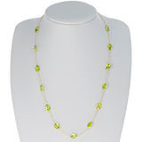 Oval Peridot Necklace, 18K