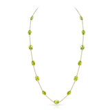 Oval Peridot Necklace, 18K