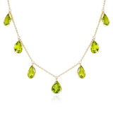Pear Shape Peridot Drop Necklace, 18K