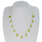 Pear Shape Peridot Drop Necklace, 18K