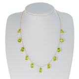 Rectangular Peridot Drop Necklace, 18K