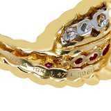 Van Cleef & Arpels Two Row Ruby and Diamond Twisted Rope-Style Gold, 18K
