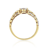 Van Cleef & Arpels Three Marquise with Round Diamonds Engagement Ring, 18K White