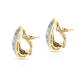 Diamond, Emerald, Ruby and Sapphire Floral Design Earrings, 18k