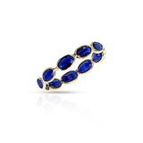 Oval Sapphire Horizontal Band, Yellow Gold