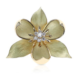 Tiffany & Co. Floral Diamond Brooch, 18 Karat Yellow Gold