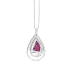 Certified 2.03 carat No Heat Vivid Red Mozambique Ruby and Diamond Pendant, Platinum