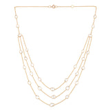 Triple Layer Diamond Slices Necklace, 18k