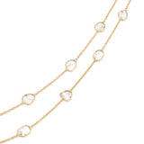 Double Layer Diamond Slices Necklace, 18k
