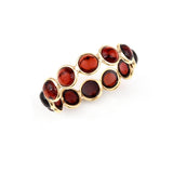 Garnet Round Cabochon Band, Yellow Gold