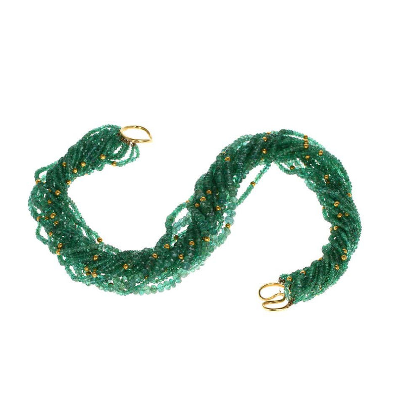 Emerald and Gold Beads Necklace