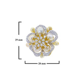 Fine Floral Pearl and Diamond Earrings, 18K Yellow Gold