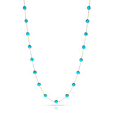 Round Turquoise Necklace, 18 Karat Gold