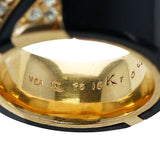 Van Cleef & Arpels Onyx and Diamond Band Ring, 18k Yellow Gold