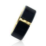 Van Cleef & Arpels Onyx and Diamond Band Ring, 18k Yellow Gold