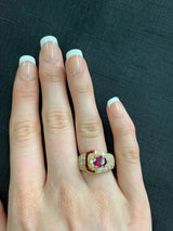 Van Cleef & Arpels Oval Ruby and Diamond Ring with Invisibly Set Rubies, 18k