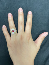 Van Cleef & Arpels 0.95 ct. Round Center Ruby and 2.10 ct. Diamond Cocktail Ring
