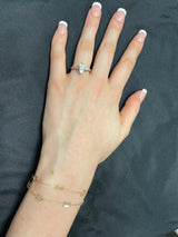 Genuine Diamond Slices Double-Line 18k Yellow Gold Adjustable Bracelet