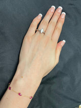 Oval Genuine Ruby 18k Yellow Gold Bracelet