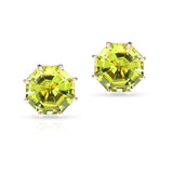 Octagonal Semi-Precious Screw-Back Stud Earrings,14k