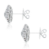 Art Deco Style 0.70 ct. each Diamond and Invisibly Set Emerald Earrings, Platinum