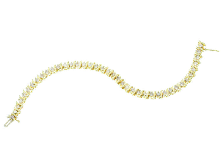 S shaped on sale diamond tennis bracelet
