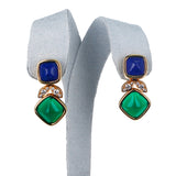 Van Cleef & Arpels Lapis Lazuli and Chrysoprase Earrings, French