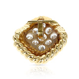 French Van Cleef & Arpels Diamond and Twisted Gold Pendant, 18 Karat Yellow Gold