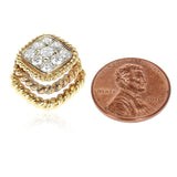 French Van Cleef & Arpels Diamond and Twisted Gold Pendant, 18 Karat Yellow Gold